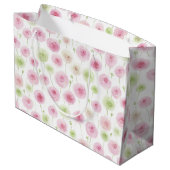 Roze Mint Bloemige Ranunculus Verjaardag Groot Cadeauzakje (Achterkant Gekanteld)