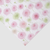 Roze Mint Bloemige Ranunculus Verjaardag Tissuepapier (Detail)