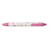 Roze Mint Bloemige Ranunculus Zwarte Inkt Pen (Achterkant)