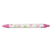Roze Mint Bloemige Ranunculus Zwarte Inkt Pen (Voorkant)