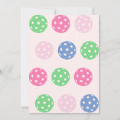 Roze Mint Crawl Walk Pickleball Thema 1e Verjaarda Kaart (Achterkant)