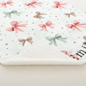 Roze Mint Crème Stippen & Strikken Sherpa Deken (3/4)