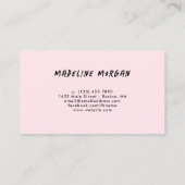 Roze Mint Faux Gold Brush Strokes Abstract Visitekaartje (Achterkant)