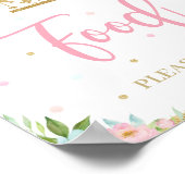 Roze Mint Floral Carousel Birthday Shower Poster (Hoek)