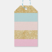 Roze Mint Floral Carrousel Birthday Hartelijk dank Cadeaulabel (Achterkant)