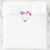 Roze Mint Flower Baby shower Love Heart Sticker (Tas)