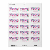 Roze Mint Flowers Vrijgezellenfeest Adresetiketten Etiket (Full Sheet)