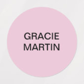 Roze Mint Geel Teal Koraal Rond Zelfklevende Naam Labels (Design 1)