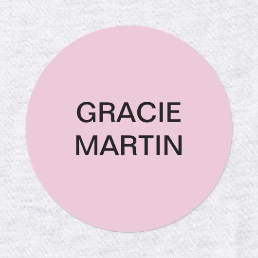 Roze Mint Gele Kinderen Ronde IJzer Op Naam Labels (Design 1)