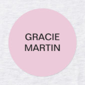 Roze Mint Gele Kinderen Ronde Strijk Naam Labels (Design 1)