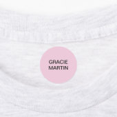 Roze Mint Gele Kinderen Ronde Strijk Naam Labels (Aangebracht)