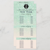 Roze Mint Glitter Ombre Logo Salon Prijslijst (Voorkant / Achterkant)