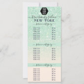 Roze Mint Glitter Ombre Logo Salon Prijslijst (Voorkant)