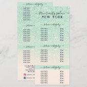 Roze Mint Glitter Ombre Salon Prijslijst (Voorkant / Achterkant)