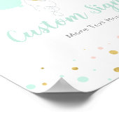 Roze, Mint & Gold Baby shower - Aangepast teken Poster (Hoek)