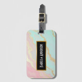 Roze Mint Goud Luxe Populaire Collectie Bagagelabel (Voorkant (verticaal))