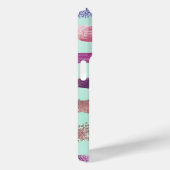 Roze Mint Green Nail Poolse glitterpenseelstreken Case-Mate iPhone Case (Achterkant / Rechts)
