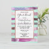 Roze Mint Green Nail Poolse glitterpenseelstreken Kaart (Staand voorkant)