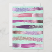 Roze Mint Green Nail Poolse glitterpenseelstreken Kaart (Achterkant)