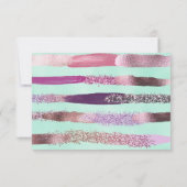 Roze Mint Green Nail Poolse glitterpenseelstreken Save The Date (Achterkant)