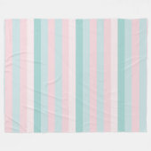Roze Mint Green Stripes Moderne Decoratieve Sjablo Fleece Deken (Voorkant (Horizontaal))