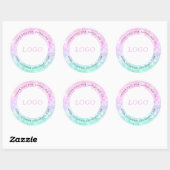 Roze & Mint-groen Faux Bokeh Glitter Ronde Sticker (Vel)