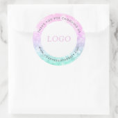 Roze & Mint-groen Faux Bokeh Glitter Ronde Sticker (Tas)