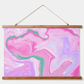 Roze, mint groen, Paars, witte marmer Hangend Wandkleed (Voorkant)