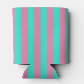 Roze Mint Groen Strepen Design Blikjeskoeler (Achterkant)
