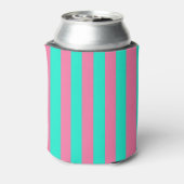 Roze Mint Groen Strepen Design Blikjeskoeler (Blikje Achterkant)