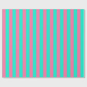 Roze Mint Groen Strepen Design Cadeaupapier (Vlak)