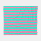 Roze Mint Groen Strepen Design Fleece Deken (Voorkant (Horizontaal))