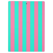 Roze Mint Groen Strepen Design Klembord (Achterkant)