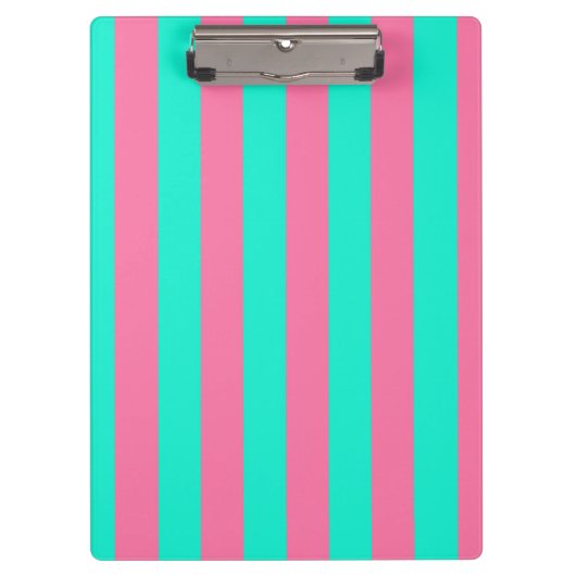 Roze Mint Groen Strepen Design Klembord (Voorkant)