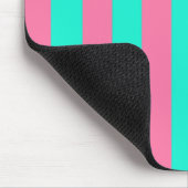 Roze Mint Groen Strepen Design Muismat (Hoek)