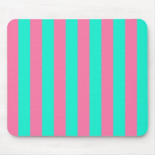 Roze Mint Groen Strepen Design Muismat (Voorkant)