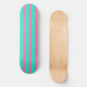 Roze Mint Groen Strepen Design Persoonlijk Skateboard (Voorkant)