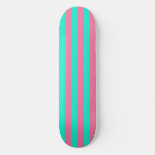 Roze Mint Groen Strepen Design Persoonlijk Skateboard