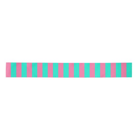 Roze Mint Groen Strepen Design  Satijnen Lint (Voorkant)