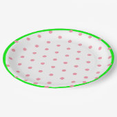 Roze Mint Groene Geometrische Polka Dots Papieren Bordje (Gekanteld)