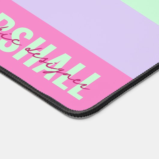 Roze Mint Groene Paarse Strepen Patroonnaam Bureaumat (Hoek)