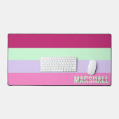 Roze Mint Groene Paarse Strepen Patroonnaam Bureaumat (Keyboard & Muis)