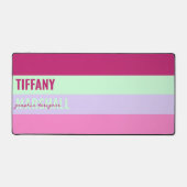 Roze Mint Groene Paarse Strepen Patroonnaam Bureaumat (Voorkant)