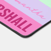 Roze Mint Groene Paarse Strepen Patroonnaam Bureaumat (Hoek)