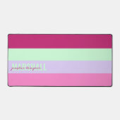 Roze Mint Groene Paarse Strepen Patroonnaam Bureaumat (Voorkant)