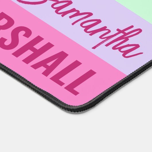 Roze Mint Groene Paarse Strepen Patroonnaam Bureaumat (Hoek)