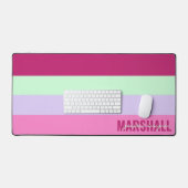 Roze Mint Groene Paarse Strepen Patroonnaam Bureaumat (Keyboard & Muis)