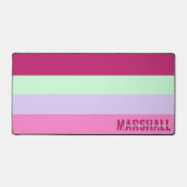 Roze Mint Groene Paarse Strepen Patroonnaam Bureaumat (Voorkant)