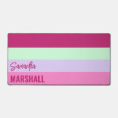 Roze Mint Groene Paarse Strepen Patroonnaam Bureaumat (Voorkant)