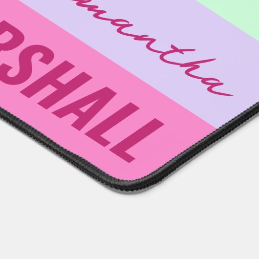 Roze Mint Groene Paarse Strepen Patroonnaam Bureaumat (Hoek)